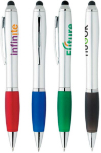 Personalized Ion Silver Stylus Pens & Custom Logo Ion Silver Stylus Pens