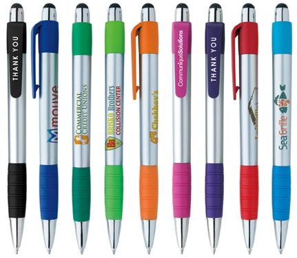Personalized Silver Element Stylus Pens & Custom Logo Silver Element Stylus Pens