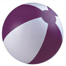 Personalized Purple/White Beach Balls & Custom Printed Purple/White Beach Balls