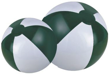 Personalized Forest Green/White Beach Balls & Custom Printed Forest Green/White Beach Balls