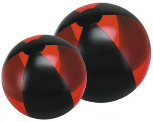 Personalized Translucent Red/Black Beach Balls & Custom Printed Translucent Red/Black Beach Balls